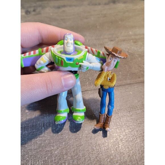 Disney Pixar Buzz Lightyear Woody AS IS Cowboy astronaut set toy figure - Picture 1 of 7